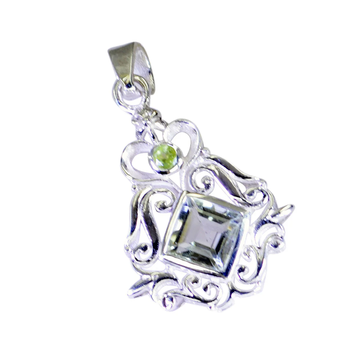 Multi Stone Classic Turkish 925 Silver Toi et Moi Camilla Bubble multicolor Pendant Jewelry - Image 2