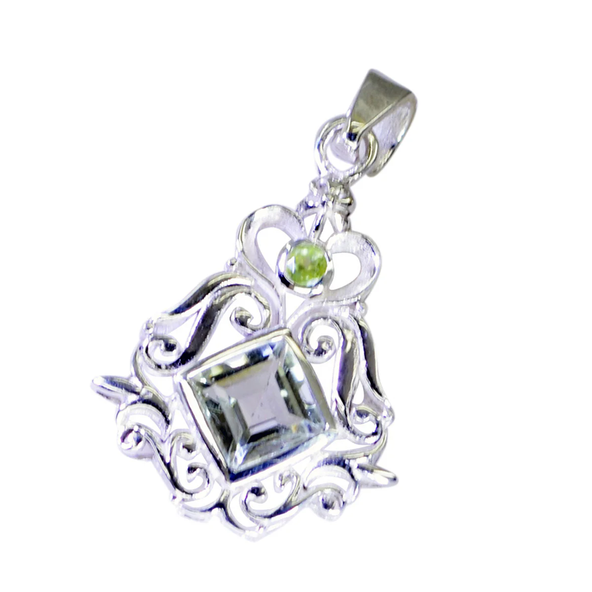 Multi Stone Classic Turkish 925 Silver Toi et Moi Camilla Bubble multicolor Pendant Jewelry - Image 3