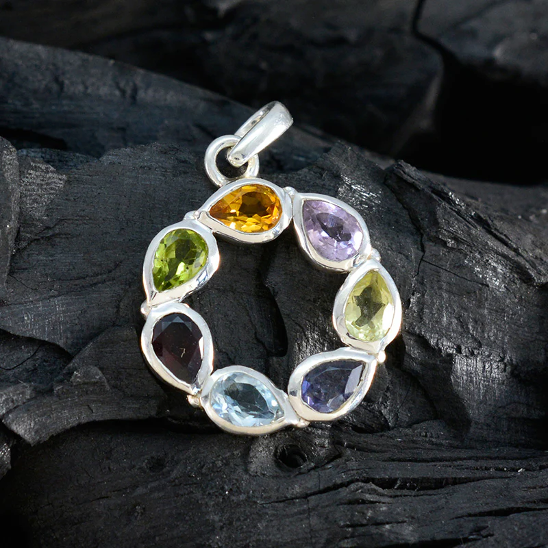 Multi Stone Dainty American Silver Hepta Katharina Feminine multicolor Pendant Jewelry - Image 4