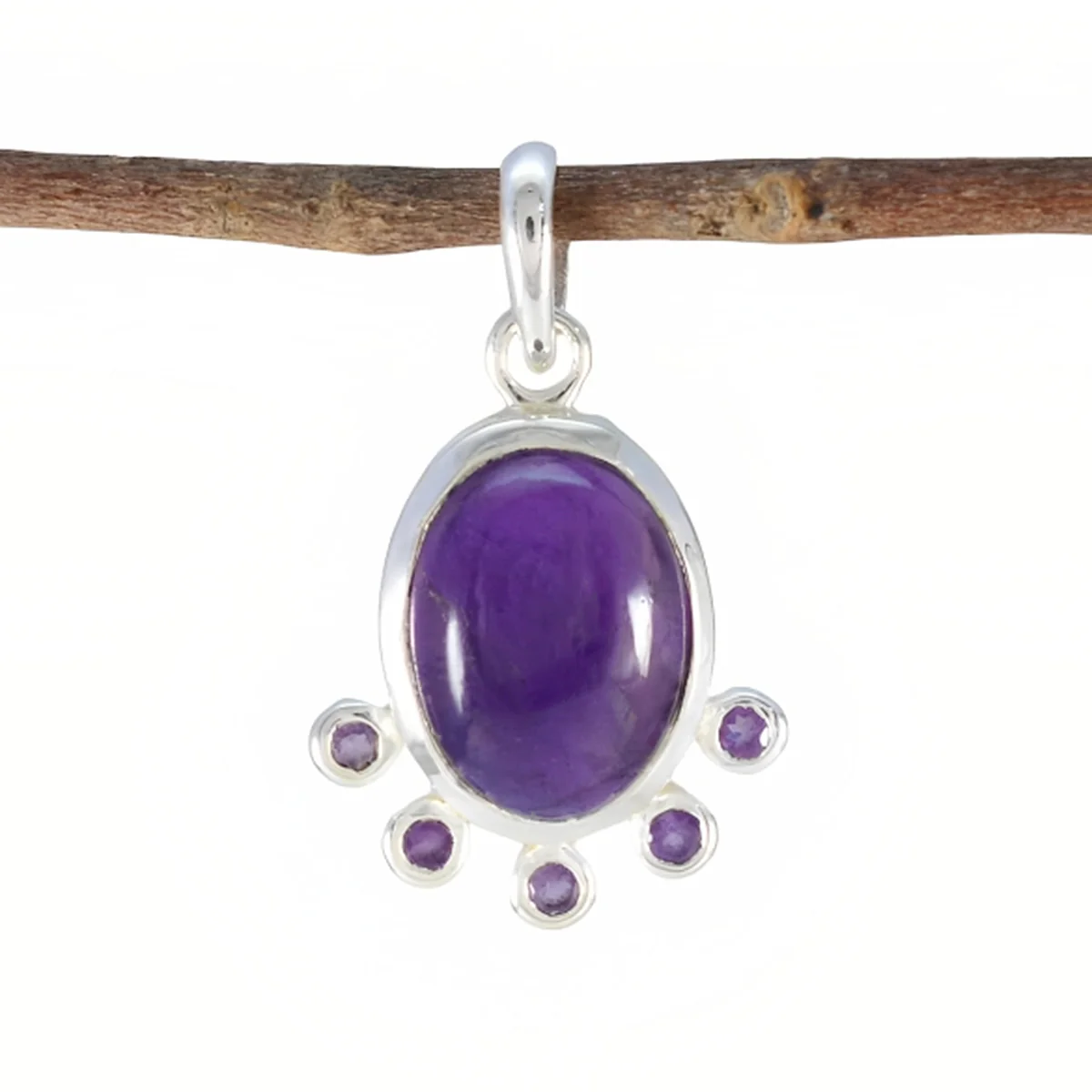 Multi Stone Dainty Latin American 92.5 Silver Hexa Harper wedding multicolor Pendant Jewellery