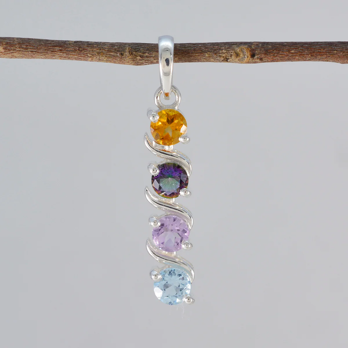 Multi Stone Delicate American 92.5 Silver quarter Zoey Fairytale multicolor Pendant Jewellery - Image 2