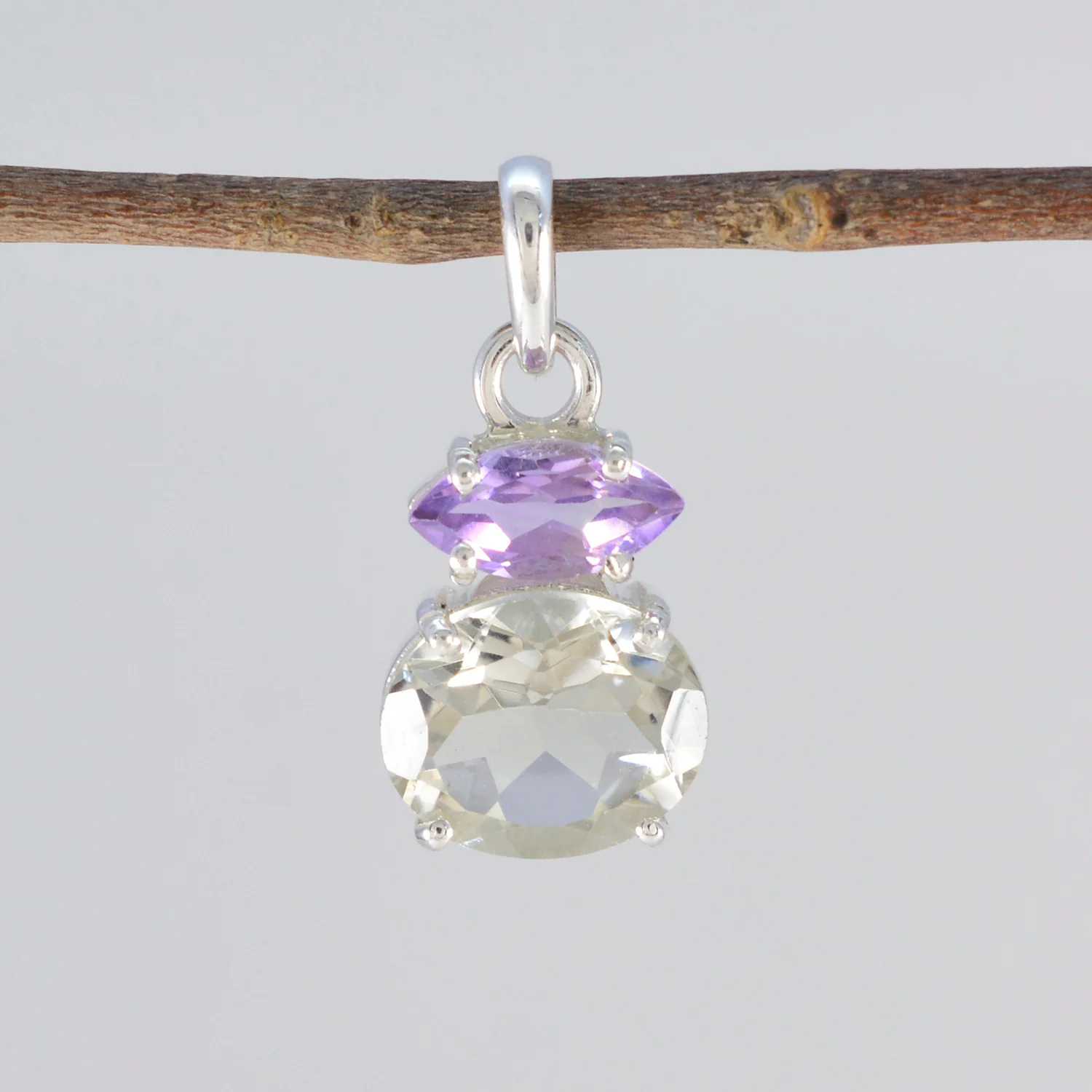 Multi Stone Delicate American 925 Silver Toi et Moi Yasmin Abstract multicolor Pendant Jewelry - Image 2
