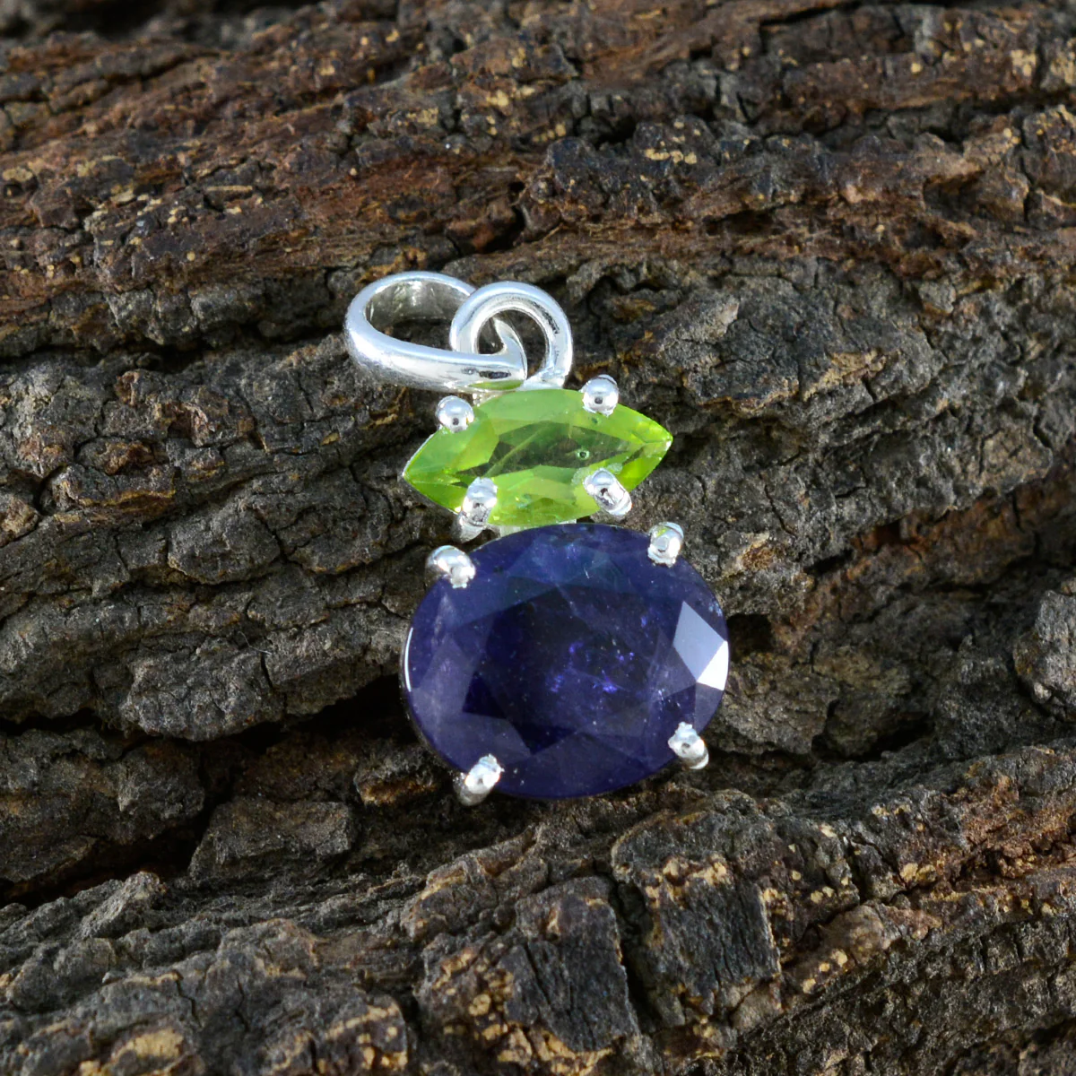 Multi Stone Delicate Egyptian Silver Toi et Moi Zoe Modern multicolor Pendant Jewelry - Image 3