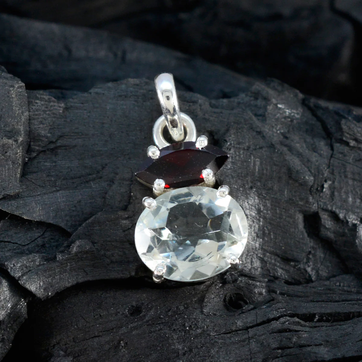 Multi Stone Delicate Latin American Silver Toi et Moi Zoe Love multicolor Pendant Jewelry - Image 4