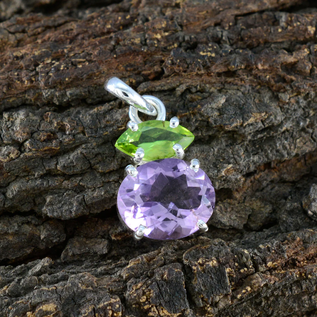 Multi Stone Delicate Latin American Sterling Silver Toi et Moi Zoey Bubble multicolor Pendant Jewellery - Image 3