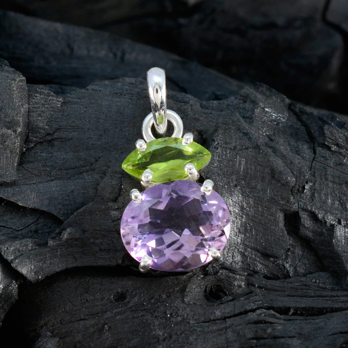 Multi Stone Delicate Latin American Sterling Silver Toi et Moi Zoey Bubble multicolor Pendant Jewellery - Image 4