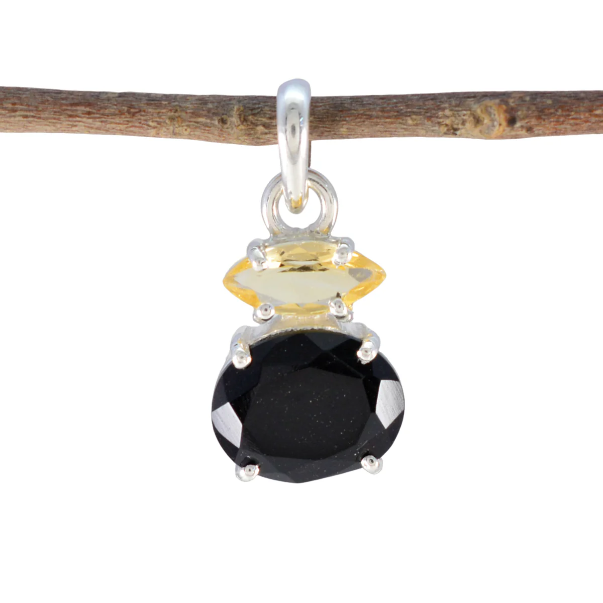 Multi Stone Delicate Russian Sterling Silver Toi et Moi Zoey Engagement multicolor Pendant Jewellery