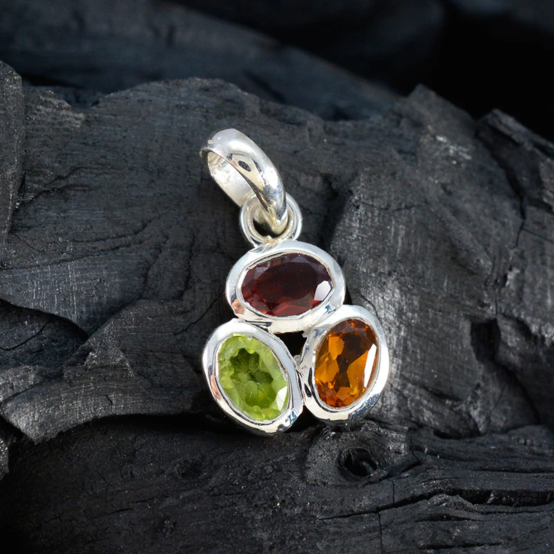 Multi Stone Elegant Japanese 925 Silver Trilogy Seo-yeon Trendy multicolor Pendant Jewelry - Image 4