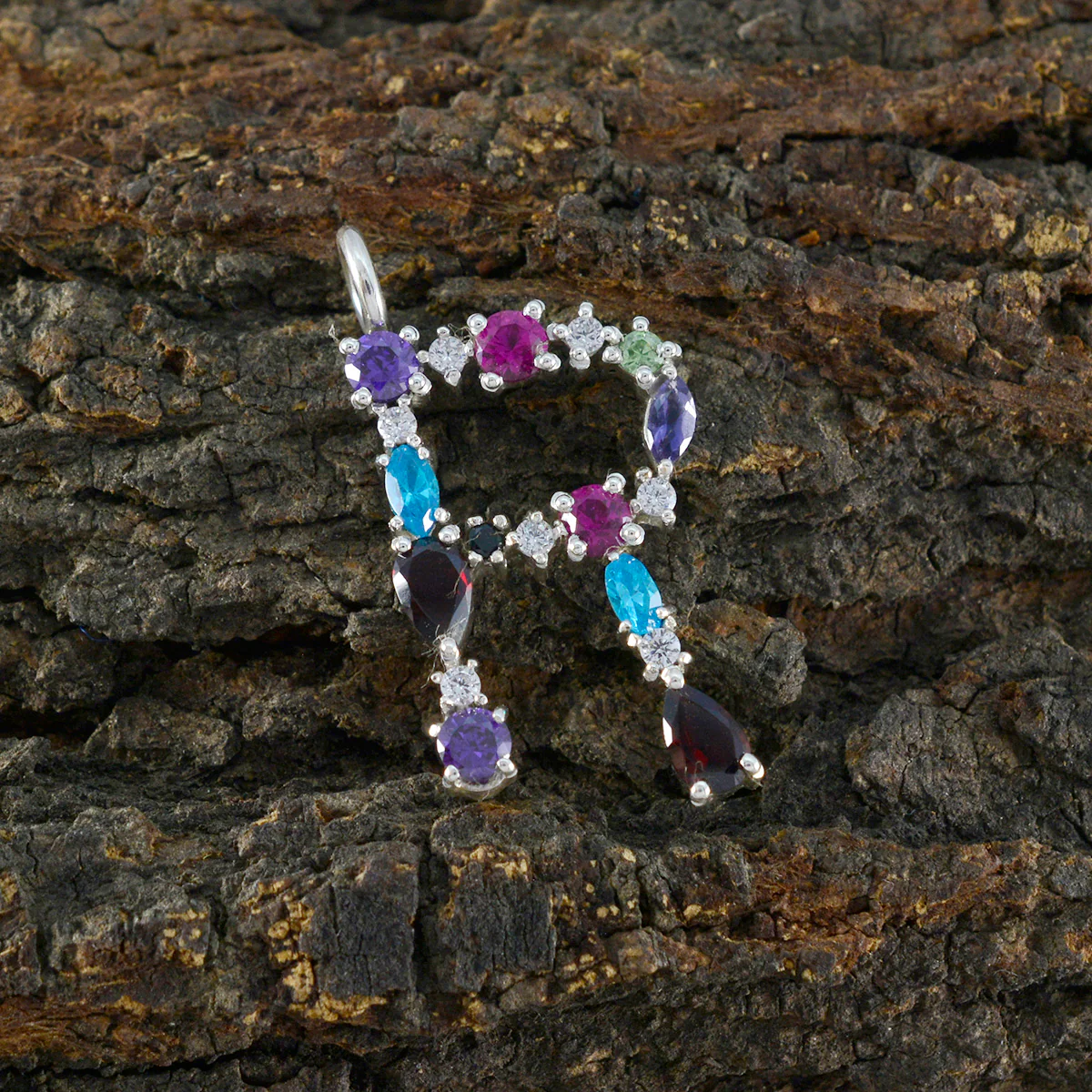 Multi Stone Elegant Middle Eastern 92.5 Silver multiple Yasmin Fairytale multicolor Pendant Jewellery - Image 3