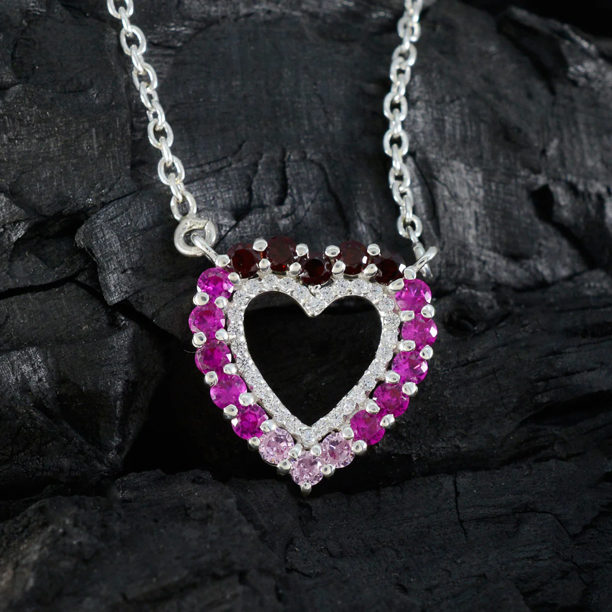 Multi Stone Featherlight African 92.5 Silver multiple Yasmin Signet multicolor Pendant Jewellery - Image 3