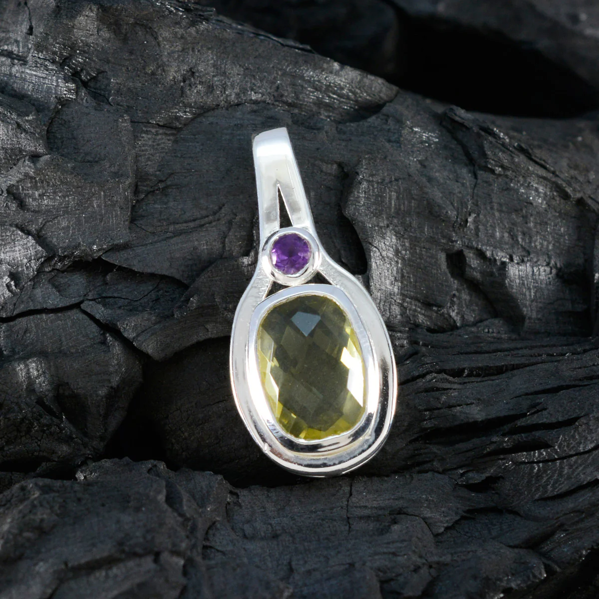 Multi Stone Featherlight Mexican 925 Silver Toi et Moi Isabella Graceful multicolor Pendant Jewelry - Image 4