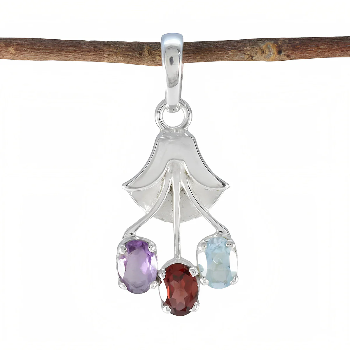 Multi Stone Featherlight Turkish Silver Trilogy Agnes propsel multicolor Pendant Jewelry