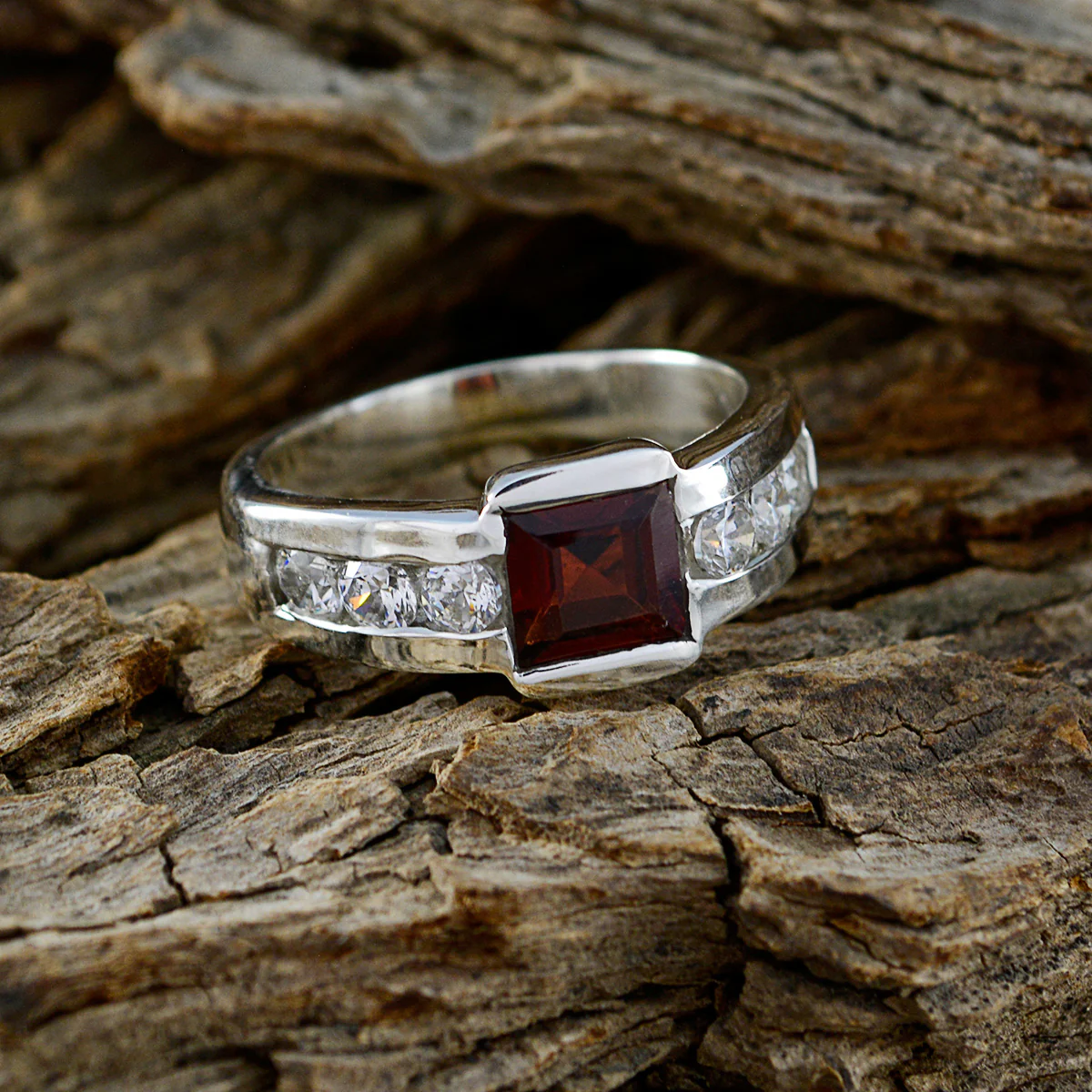 Multi Stone Halo Russian Sterling Silver multicolor Gemstone Eye-catching Trendy Ring Jewelry - Image 3