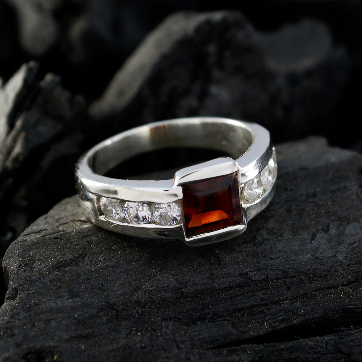 Multi Stone Halo Russian Sterling Silver multicolor Gemstone Eye-catching Trendy Ring Jewelry - Image 4