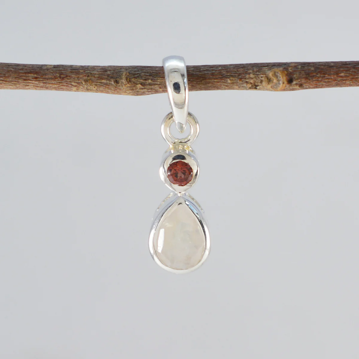 Multi Stone Minimalist Japanese 92.5 Silver Toi et Moi Yukia Trendy multicolor Pendant Jewellery - Image 2