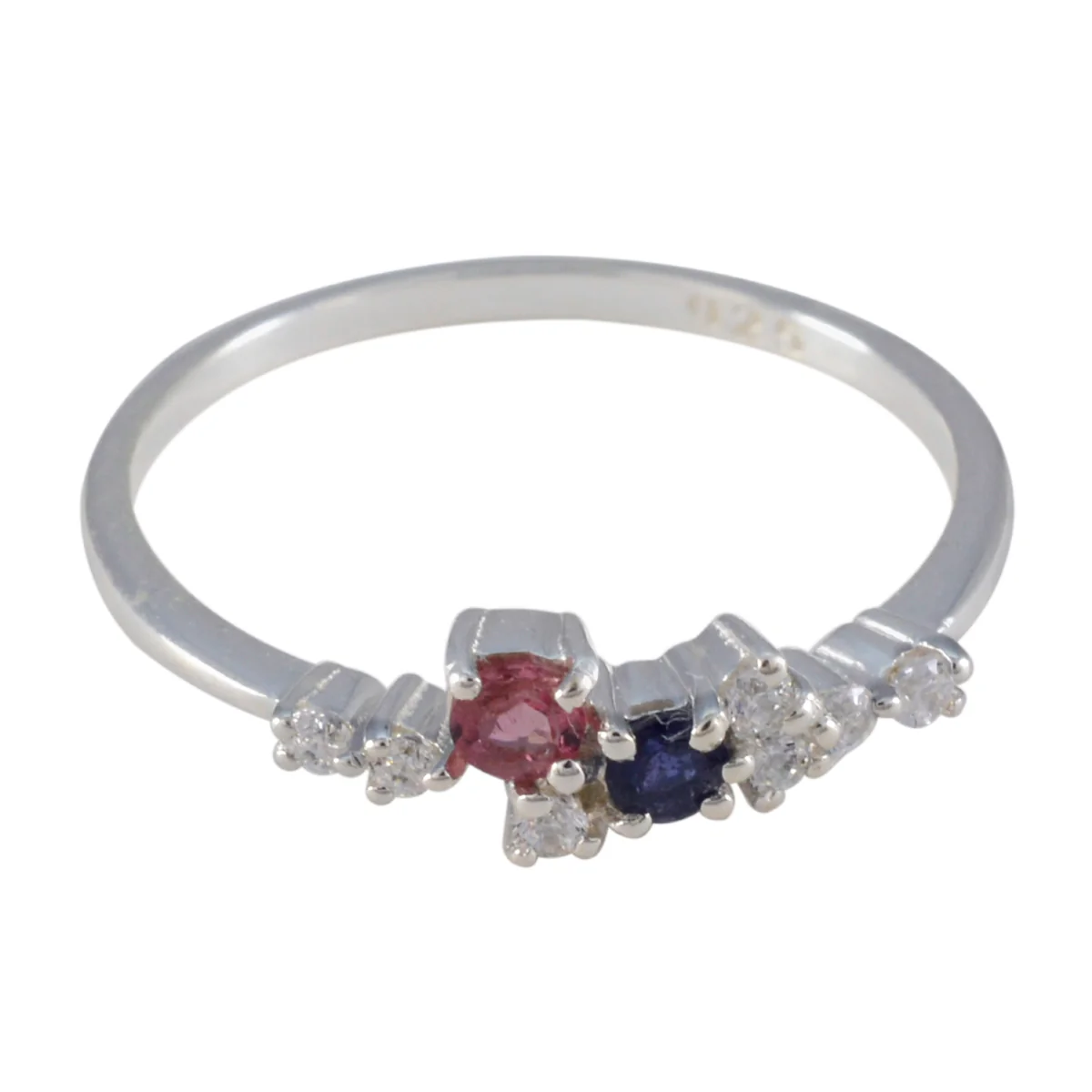 Multi Stone multiple Japanese 925 Silver multicolor Gemstone Elegant  Contemporary Ring Jewelry