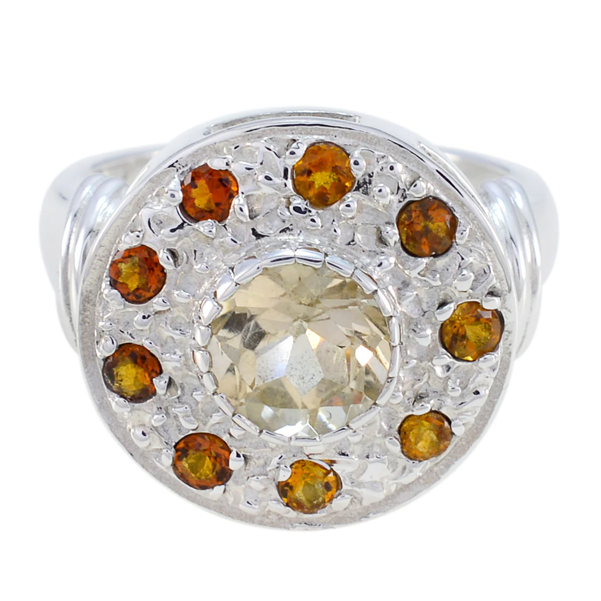 Multi Stone multiple Moroccan 925 Silver multicolor Gemstone Essential Cocktail Ring Jewelry - Image 2