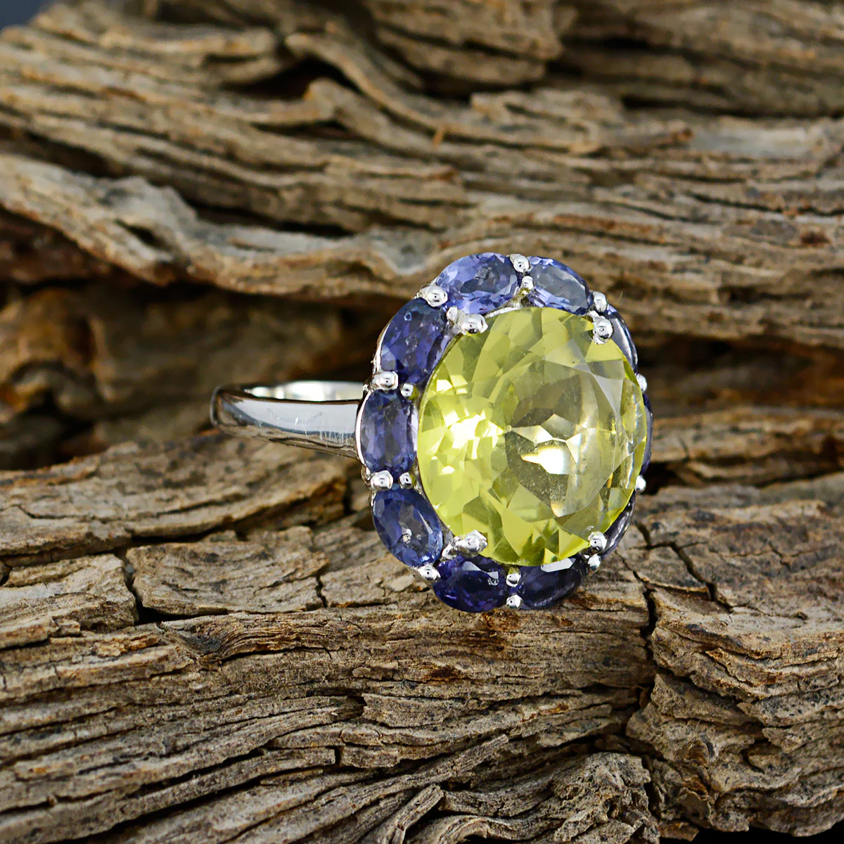 Multi Stone multiple Russian 92.5 Silver multicolor Gemstone Eye-catching Cocktail Ring Jewellery - Image 4