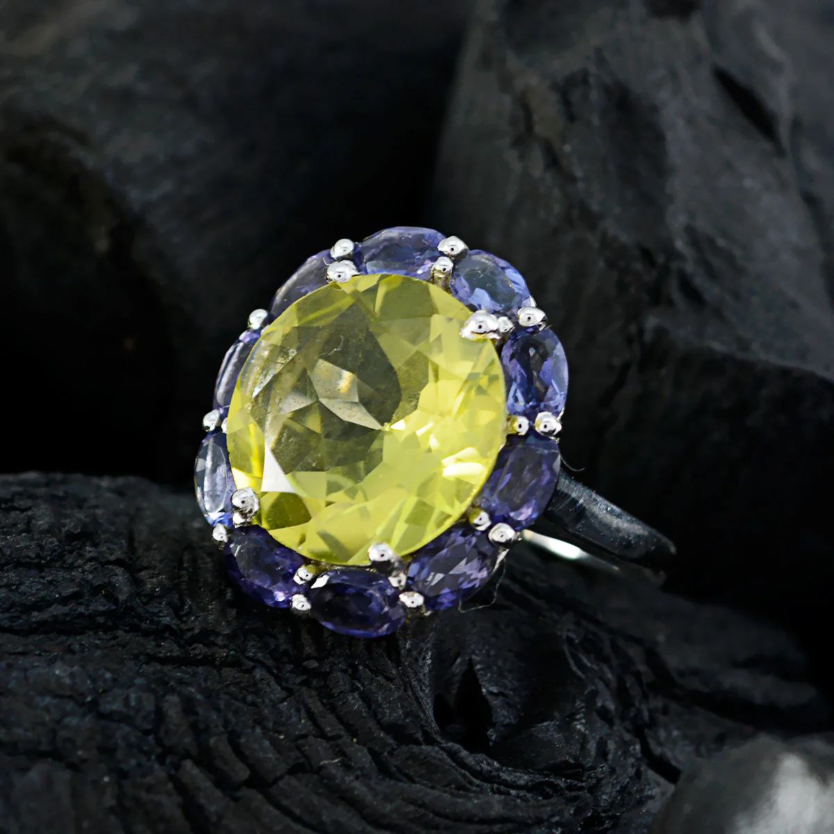 Multi Stone multiple Russian 92.5 Silver multicolor Gemstone Eye-catching Cocktail Ring Jewellery - Image 5
