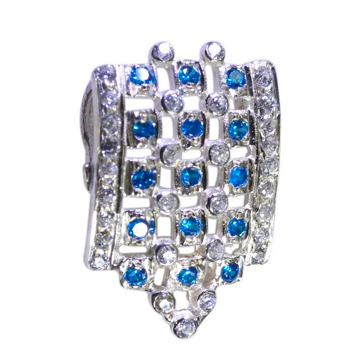 Multi Stone Statement American 925 Silver multiple Sophia Feminine multicolor Pendant Jewelry