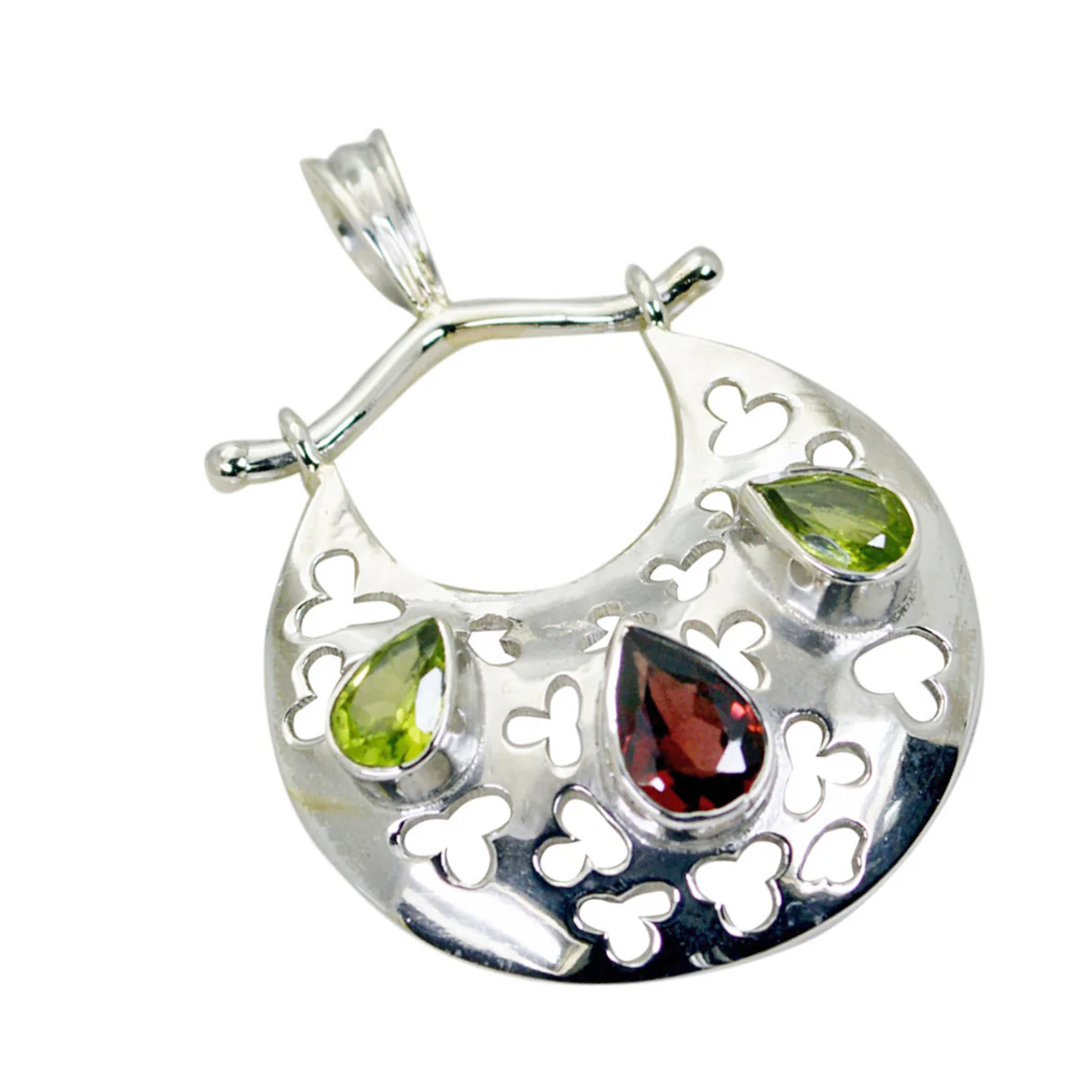 Multi Stone Statement Latin American 92.5 Silver Trilogy Natalie Retro multicolor Pendant Jewellery - Image 2