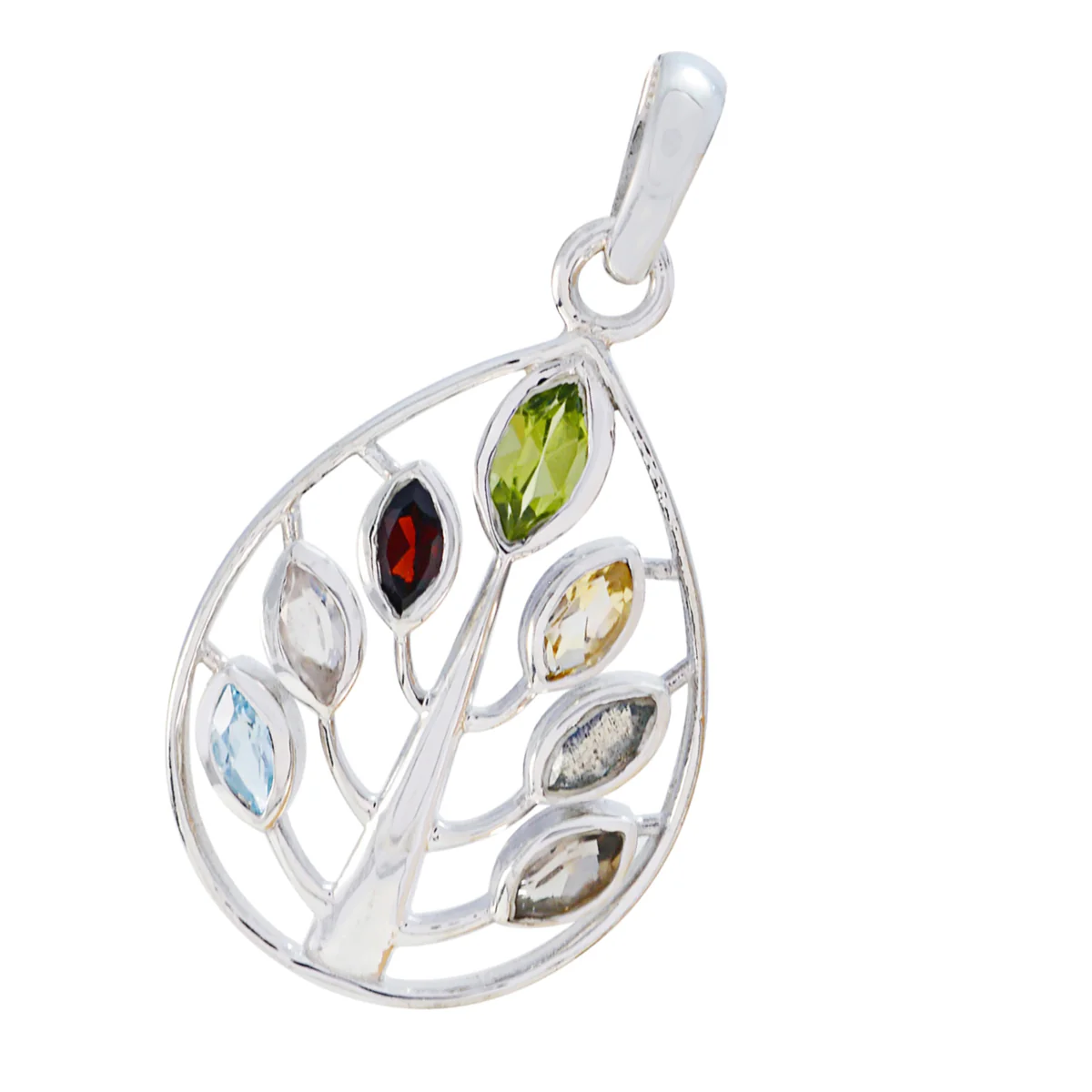 Multi Stone Tiny Egyptian 925 Silver Hepta Abigail Sophisticated multicolor Pendant Jewelry - Image 3
