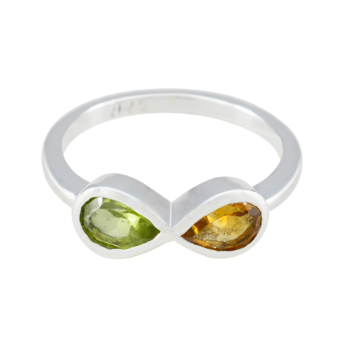 Multi Stone Toi et Moi American Sterling Silver multicolor Gemstones Dainty Boho Ring Jewelry