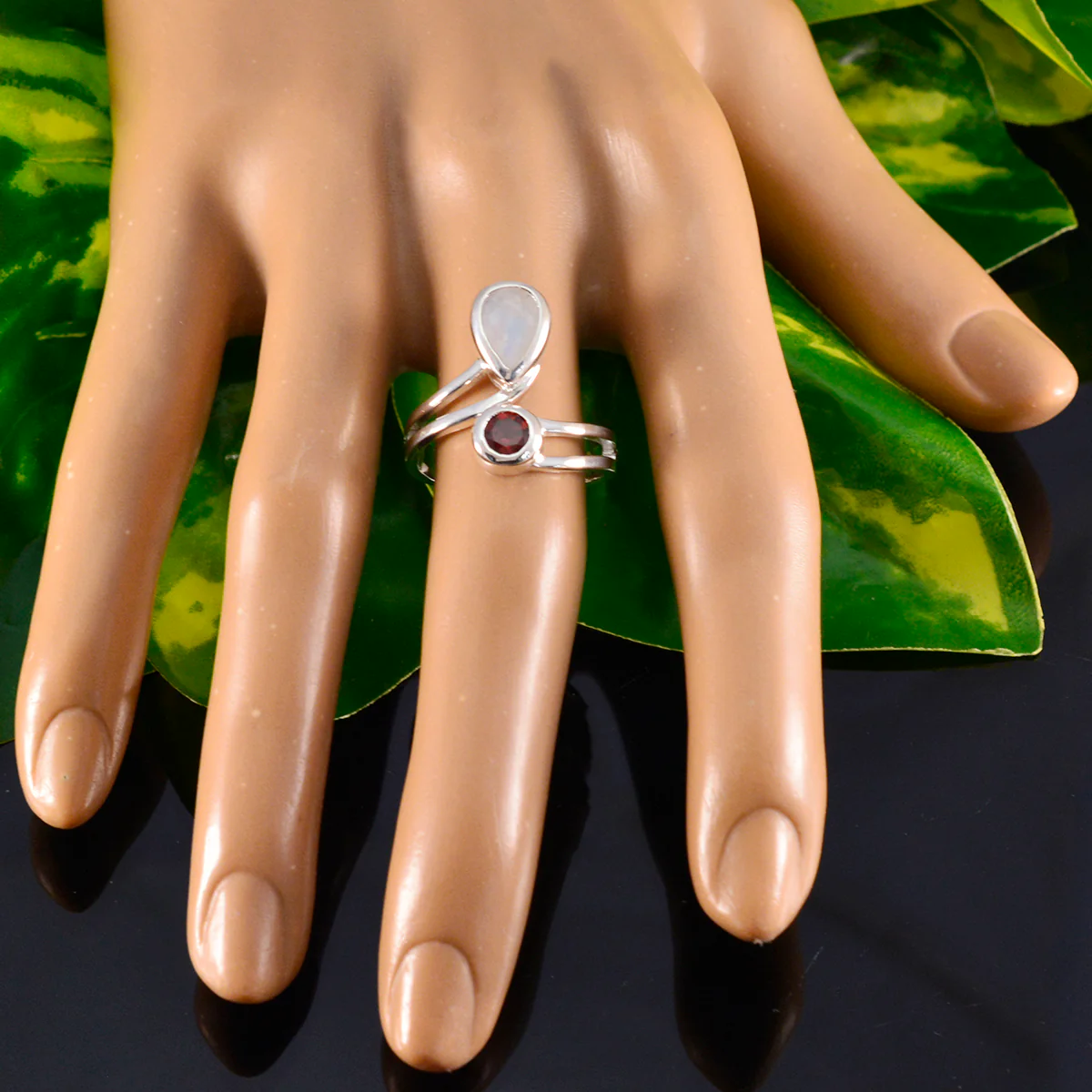 Multi Stone Toi et Moi German 925 Silver multicolor Gemstones Tiny Fairytale Ring Jewellery - Image 5