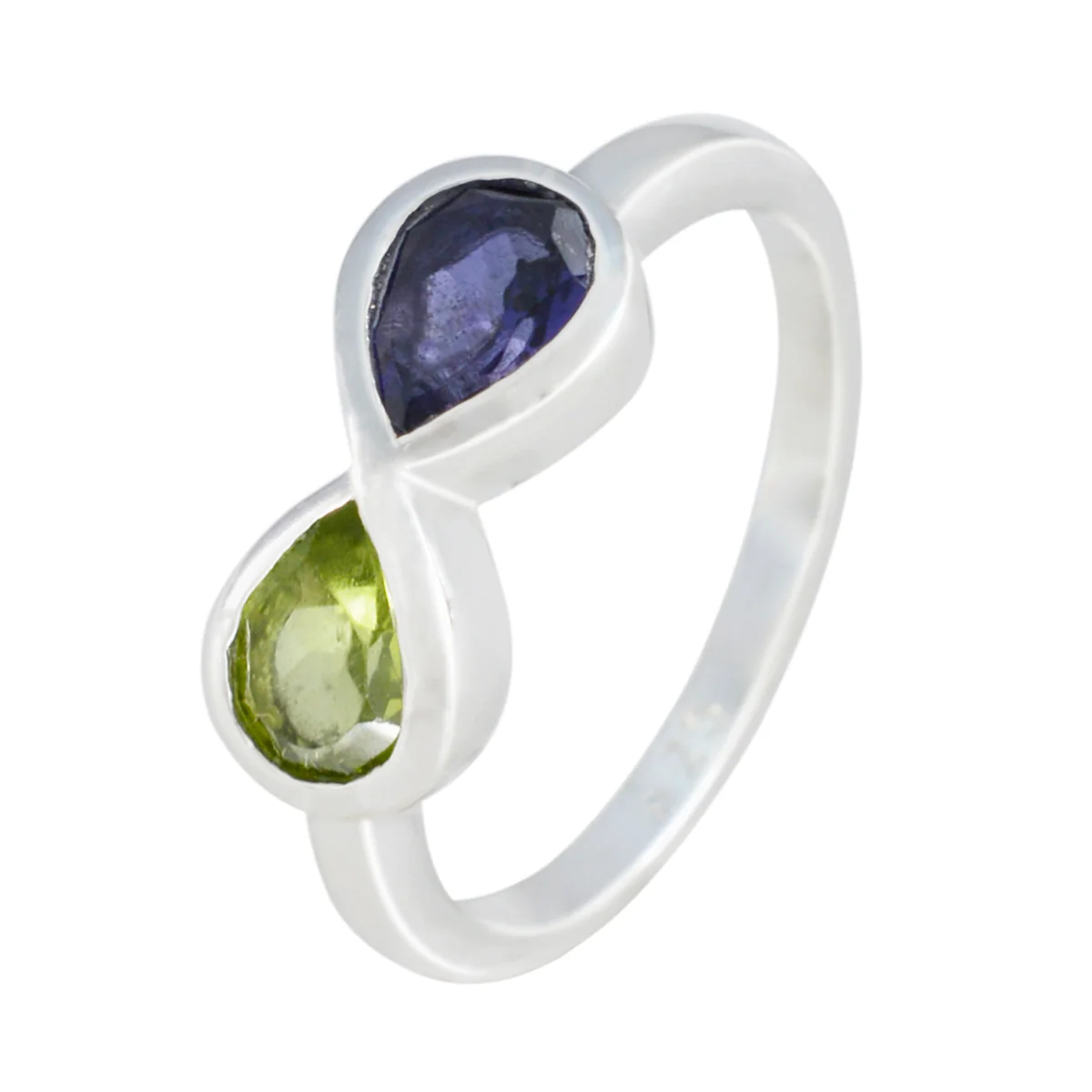 Multi Stone Toi et Moi Korean Silver multicolor Gems Dainty Feminine Ring Jewellery - Image 2