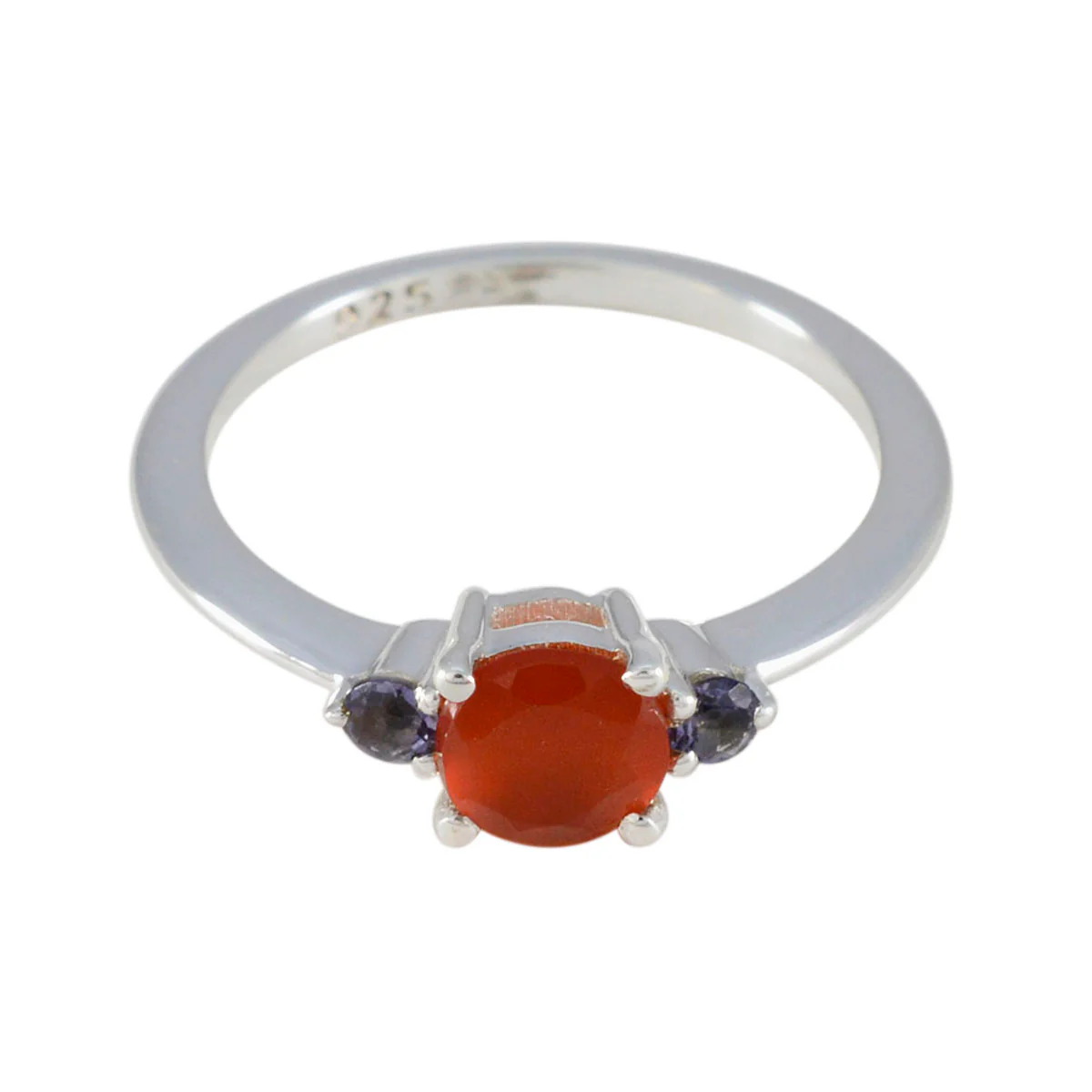 Multi Stone Trilogy Turkish Silver multicolor Gemstone Elegant Fairytale Ring Jewelry