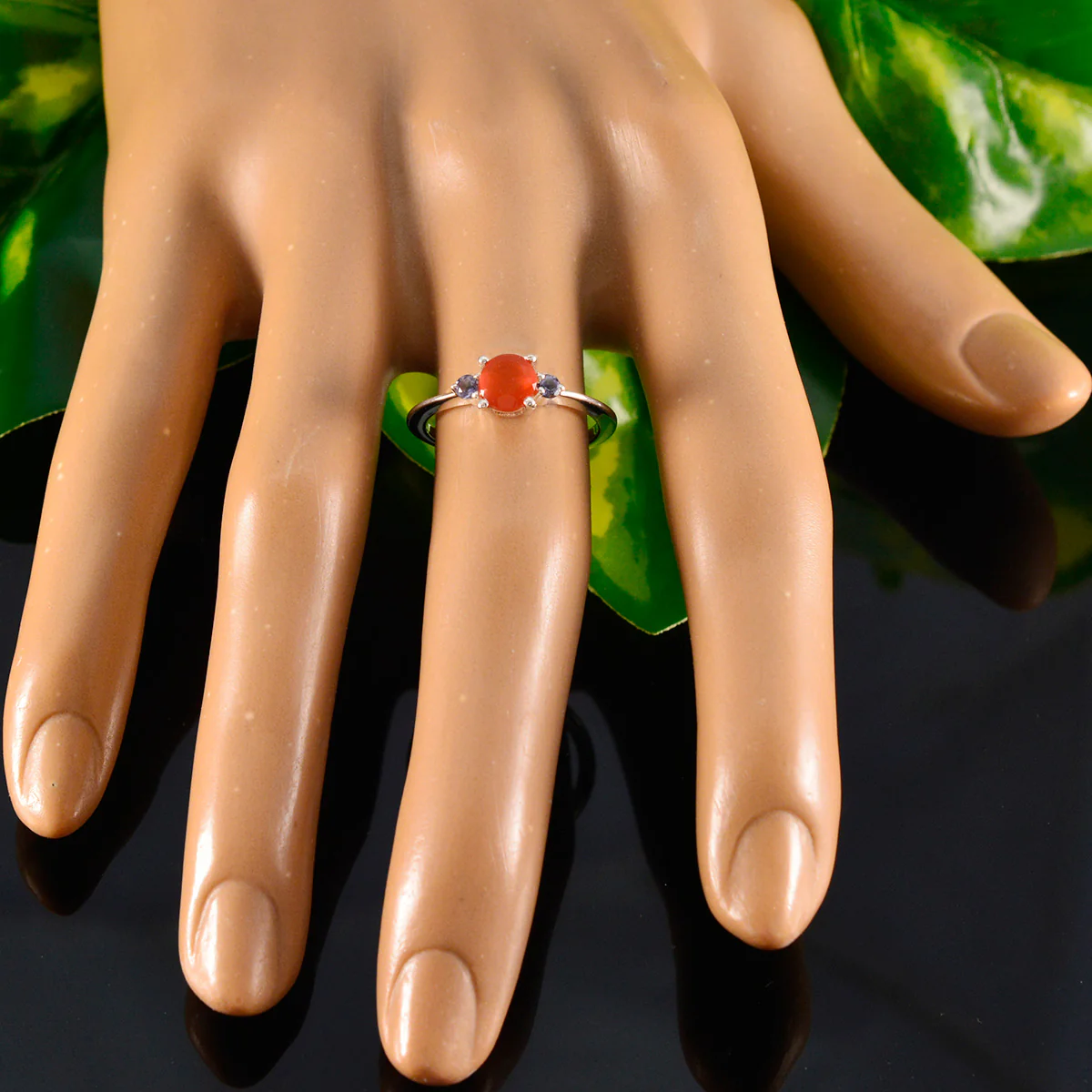 Multi Stone Trilogy Turkish Silver multicolor Gemstone Elegant Fairytale Ring Jewelry - Image 5