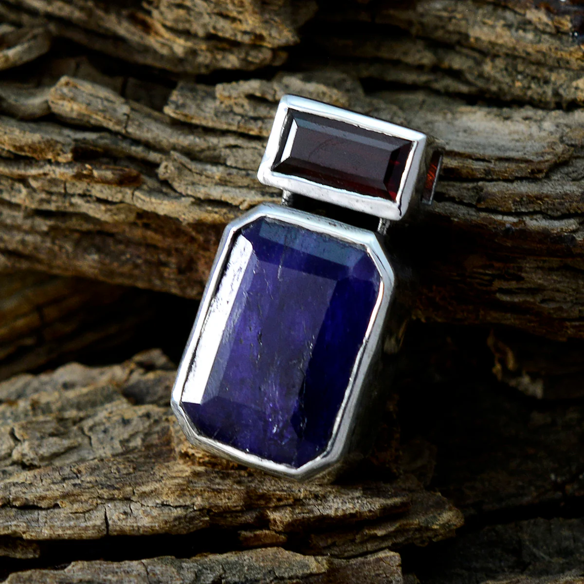 Multi Stone Whisper-thin Mexican 92.5 Silver Toi et Moi Andrea Modern multicolor Pendant Jewellery - Image 2