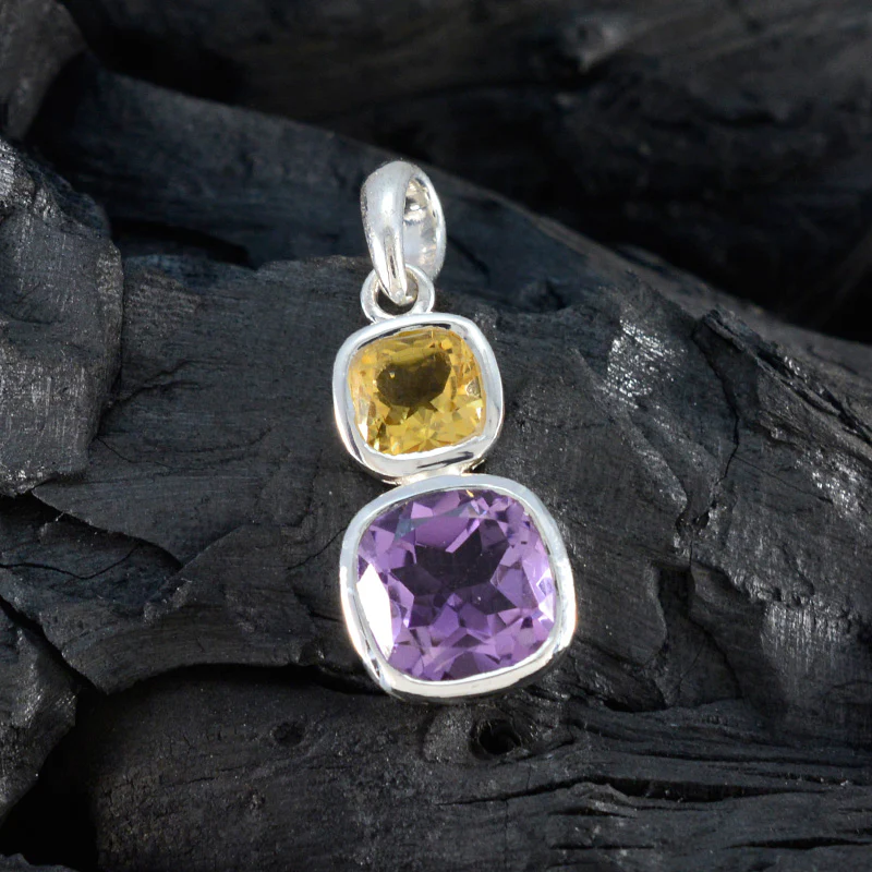 Multi Stone Whisper-thin Mexican Sterling Silver Toi et Moi Savannah Heart multicolor Pendant Jewellery - Image 4