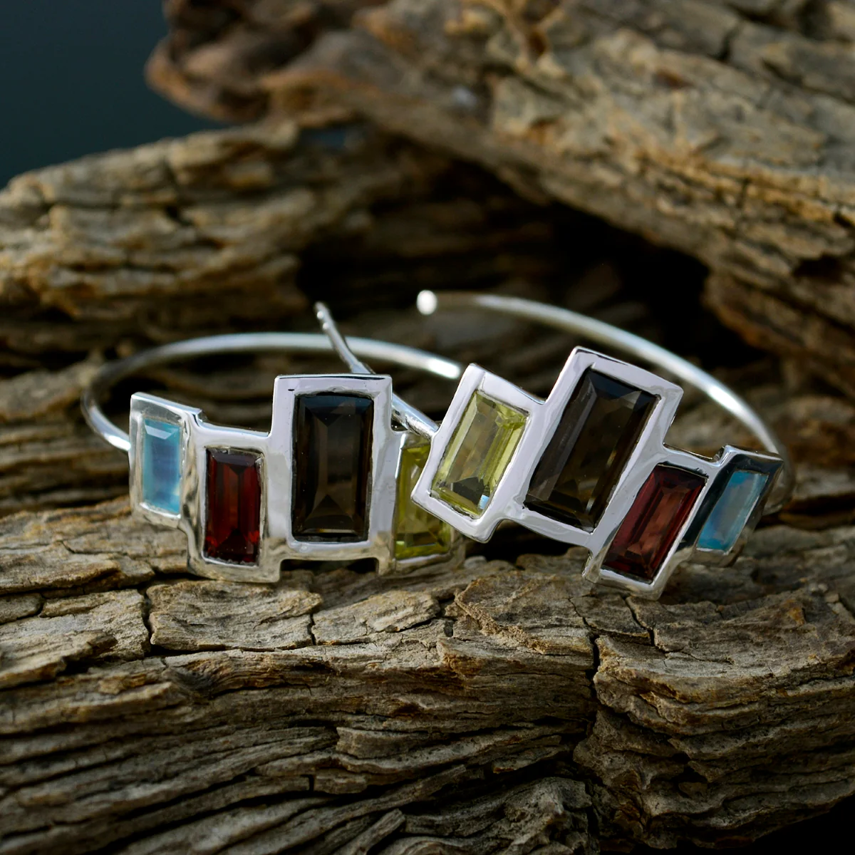 Multi Turkish Daniela multiple Stud multicolor 925 Sterling Silver Earring - Image 3