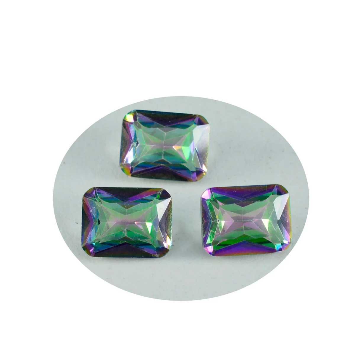 Mystic Quartz 1PC Chunky 15x20 MM Emerald Faceted Multicolor Sparkling Semi Precious Loose Gemstone - Image 4