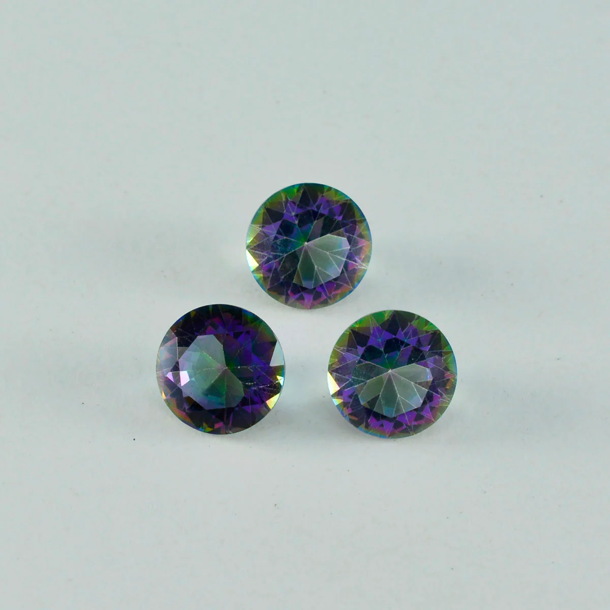 Mystic Quartz 1PC Large 10x10 MM Round Faceted Multicolor Shine Semi Precious Loose Gemstones