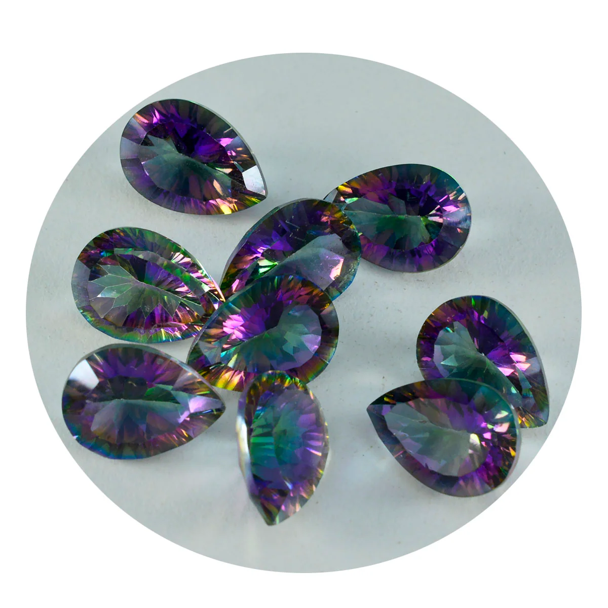 Mystic Quartz 1PC Large 10x14 MM Pear Faceted Multicolor Polished Semi Precious Loose Gems - Image 2