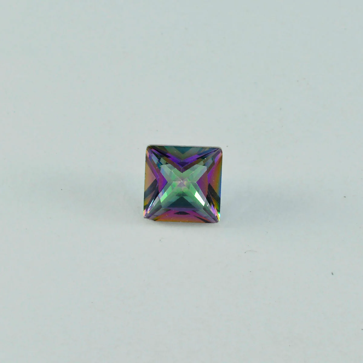 Mystic Quartz 1PC Large 12x12 MM Square Faceted Multicolor High-Quality Semi Precious Loose Gems - Image 3