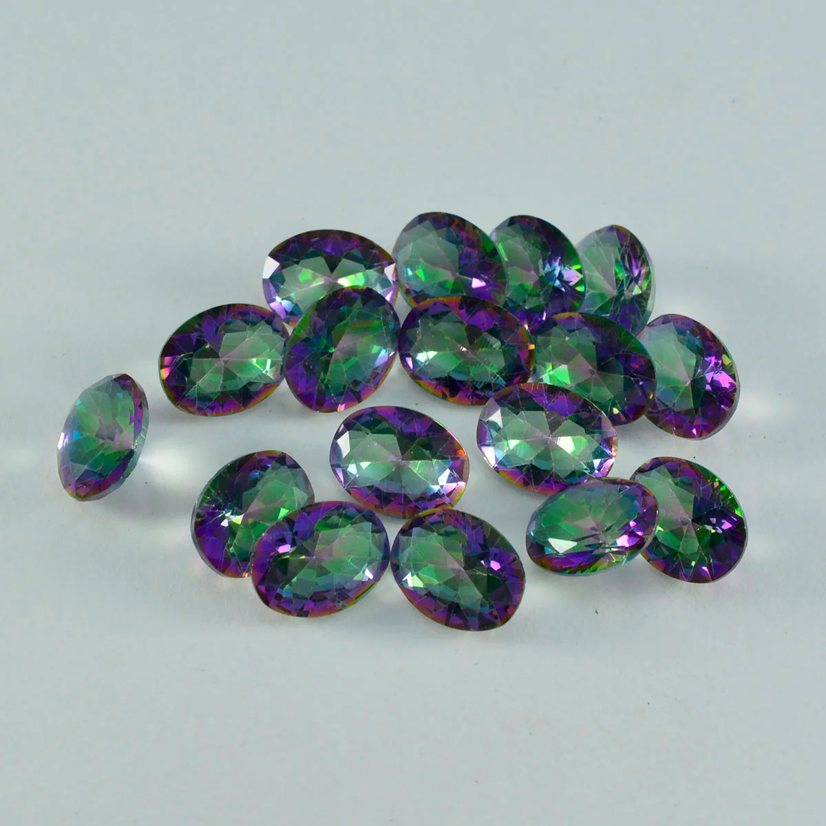 Mystic Quartz 1PC Large 8x12 MM Oval Faceted Multicolor Luster Semi Precious Loose Gems - Image 3