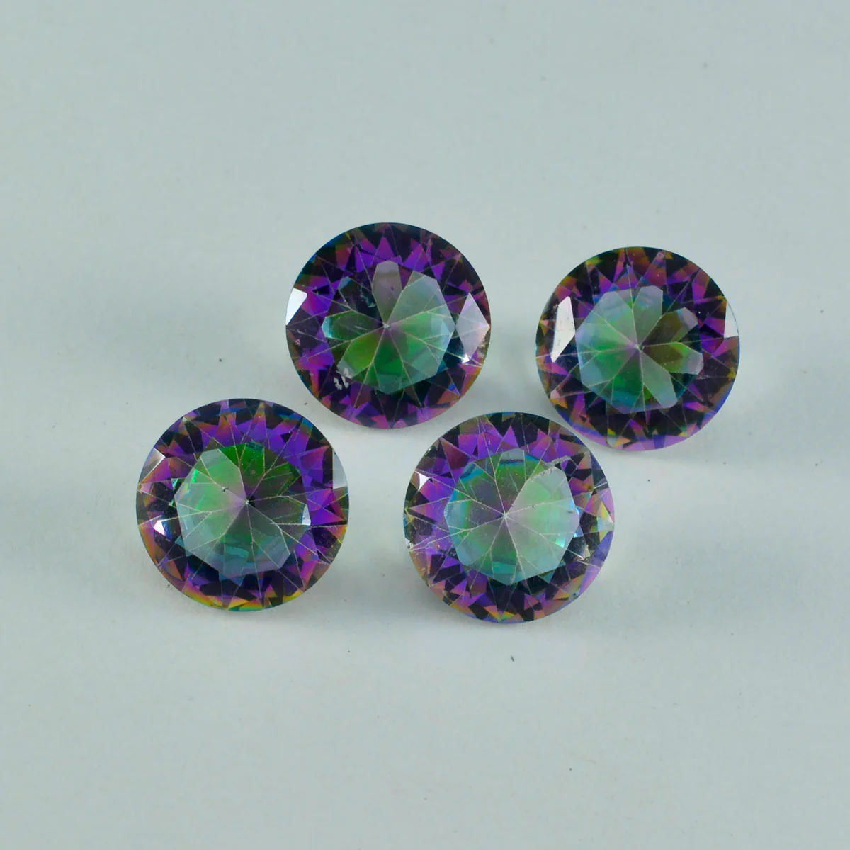 Mystic Quartz 1PC Tiny 5x5 MM Round Faceted Multicolor Sparkling Semi Precious Loose Gemstone