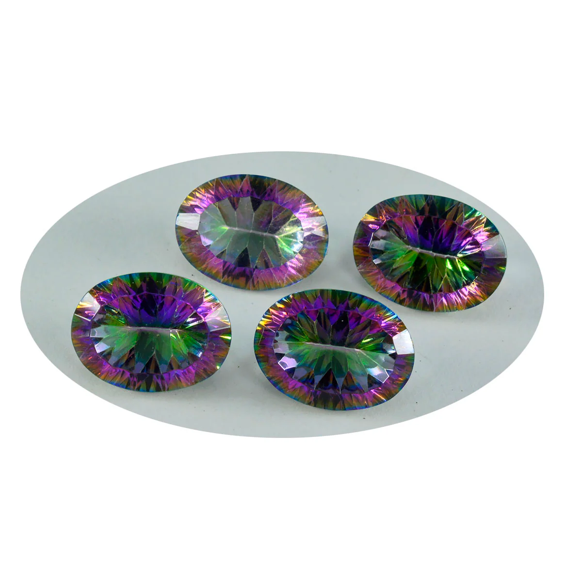 Mystic Quartz 1PC Tiny 5x7 MM Oval Faceted Multicolor Superior Semi Precious Loose Gemstone - Image 2