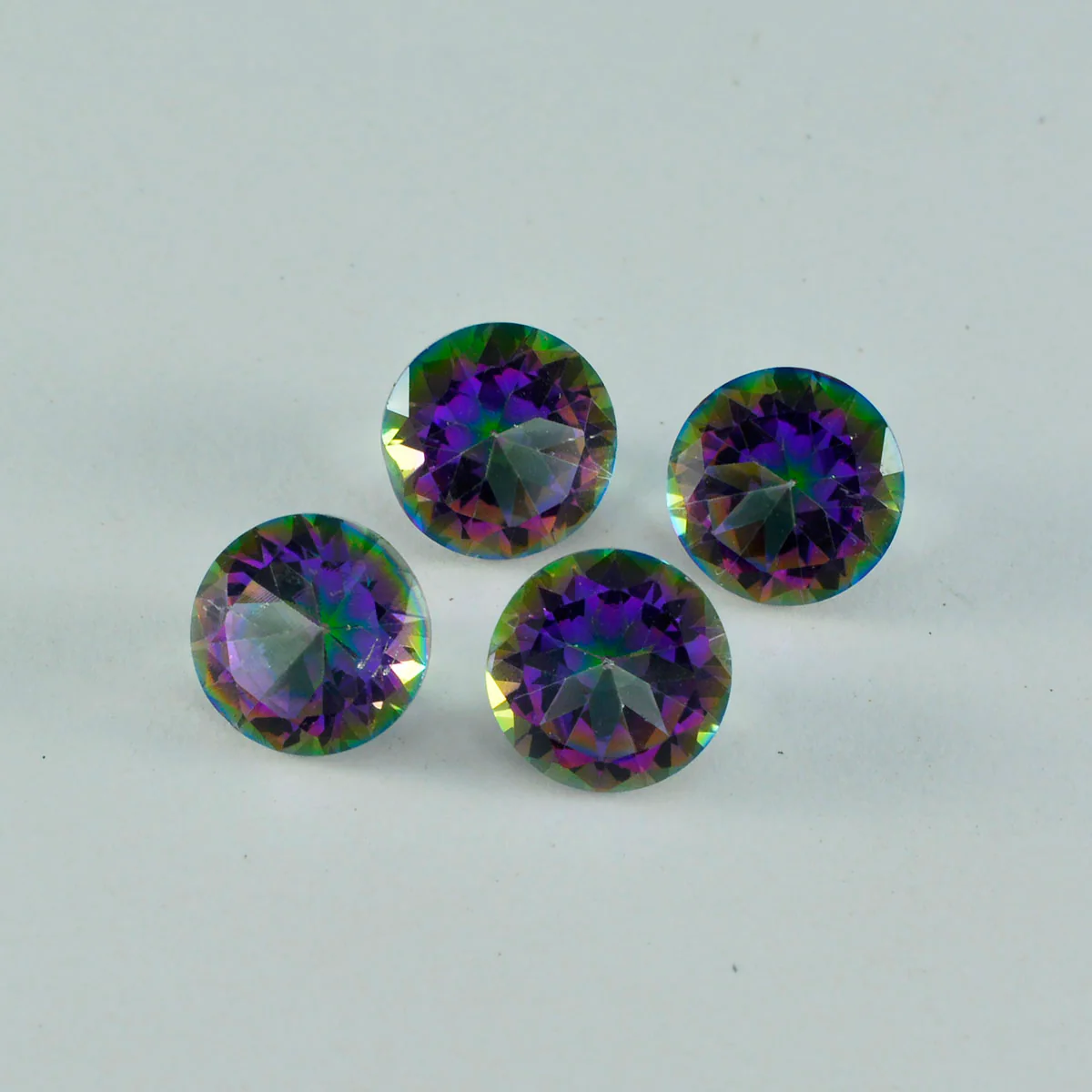 Mystic Quartz 1PC Tiny 6x6 MM Round Faceted Multicolor Polished Semi Precious Loose Gemstones - Image 4