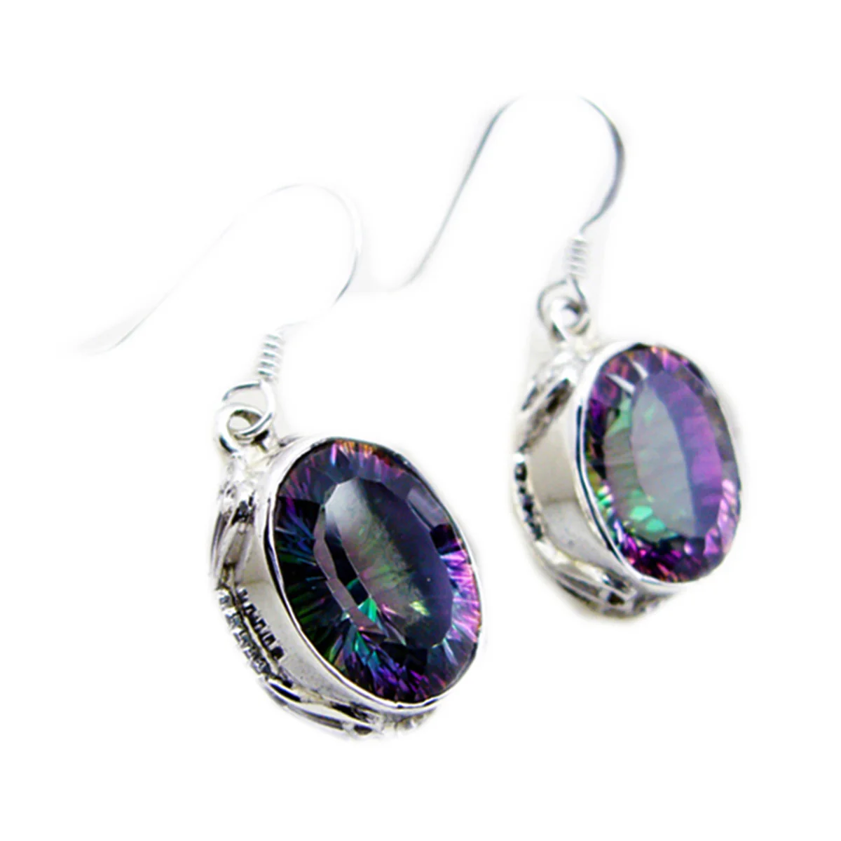 Mystic Quartz African Nari multiple Dangle multicolor 92.5 Silver Earring - Image 2