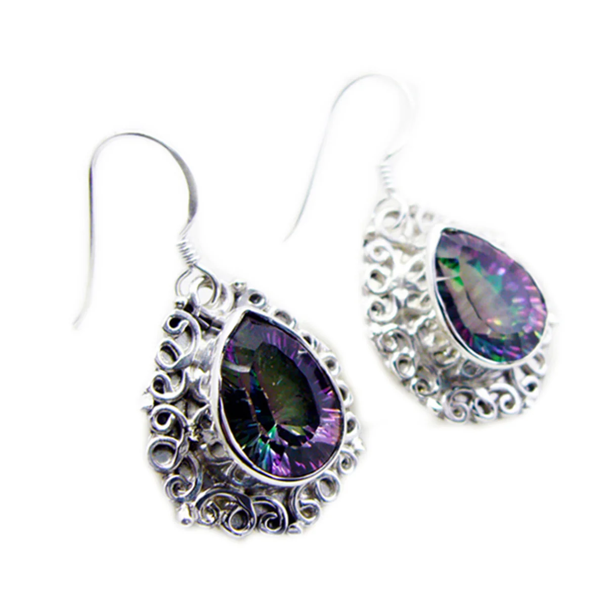 Mystic Quartz American Haruka multiple Dangle multicolor Silver Earring - Image 2