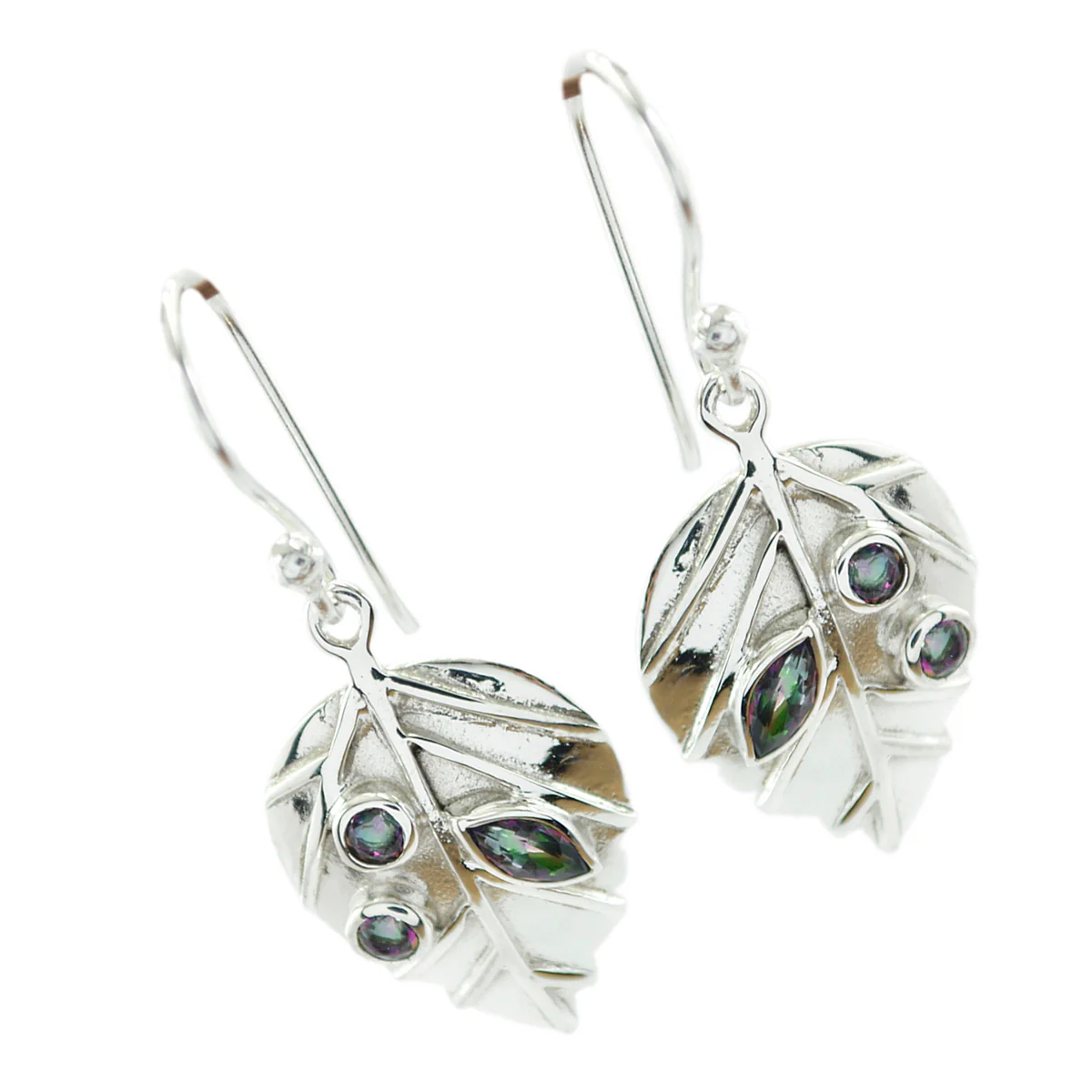 Mystic Quartz Australian María multiple Dangle multicolor 92.5 Silver Earring - Image 3