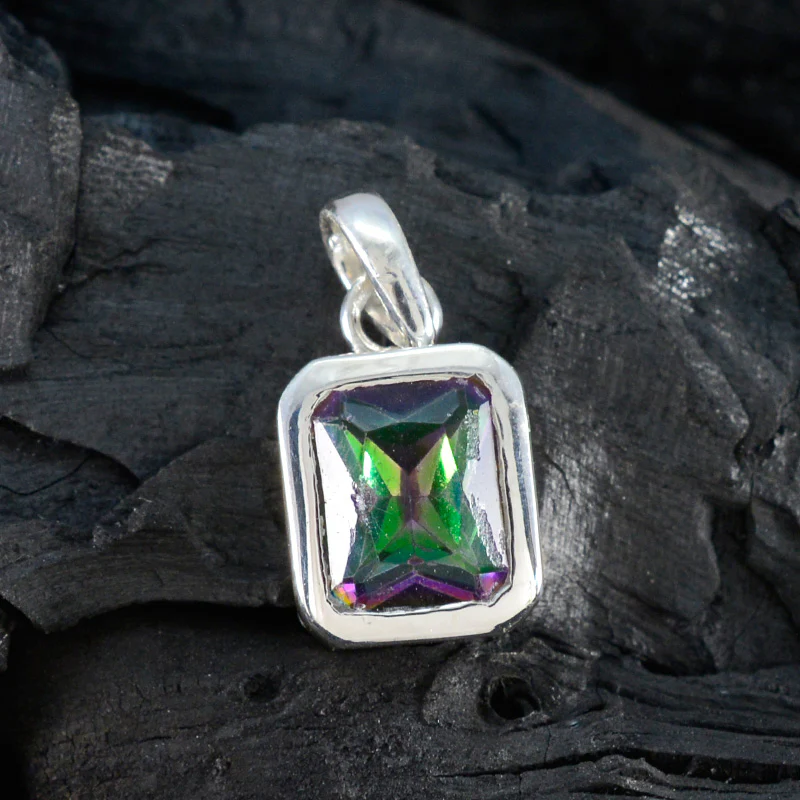 Mystic Quartz Dainty German Sterling Silver Solitaire Luisa propsel multicolor Pendant Jewellery - Image 4