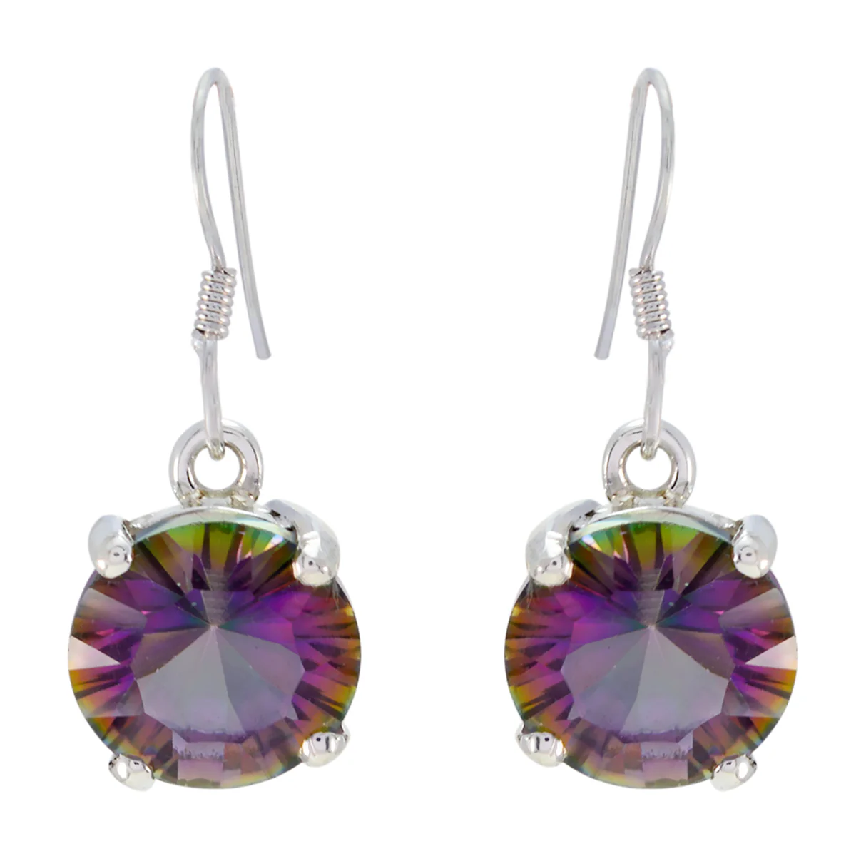 Mystic Quartz Egyptian Sophia multiple Dangle multicolor 925 Sterling Silver Earring