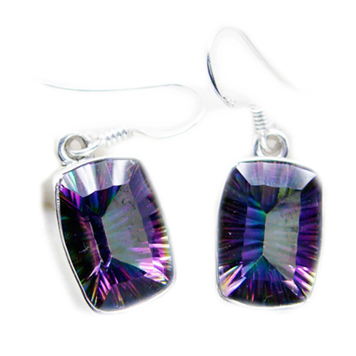 Mystic Quartz French Ana multiple Dangle multicolor 925 Silver Earring - Image 3