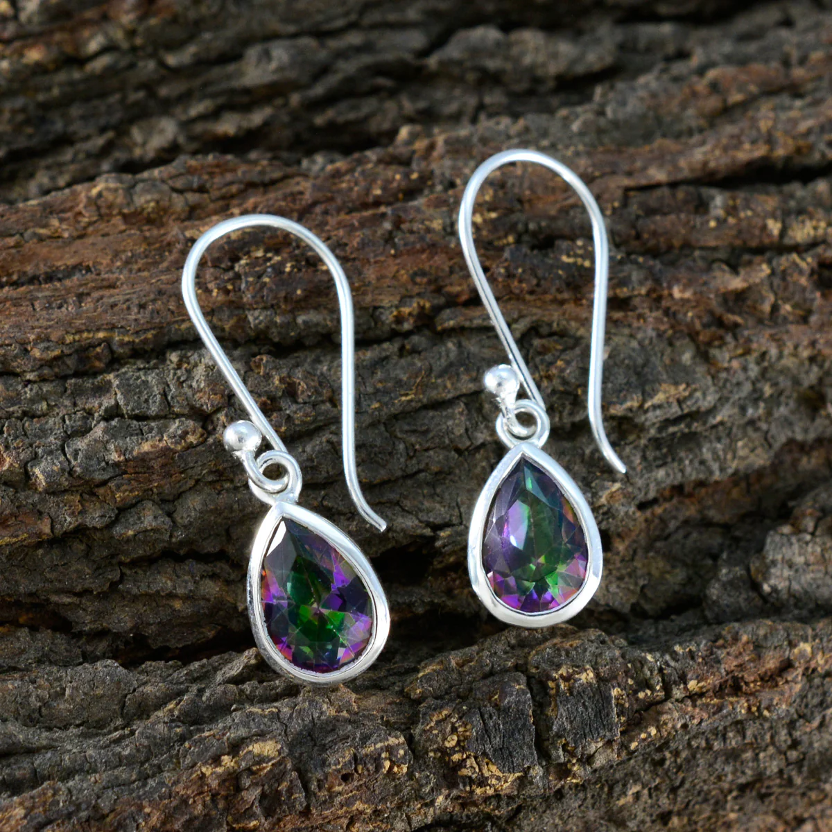 Mystic Quartz French Ha-eun Solitaire Dangle multicolor 92.5 Silver Earring - Image 3