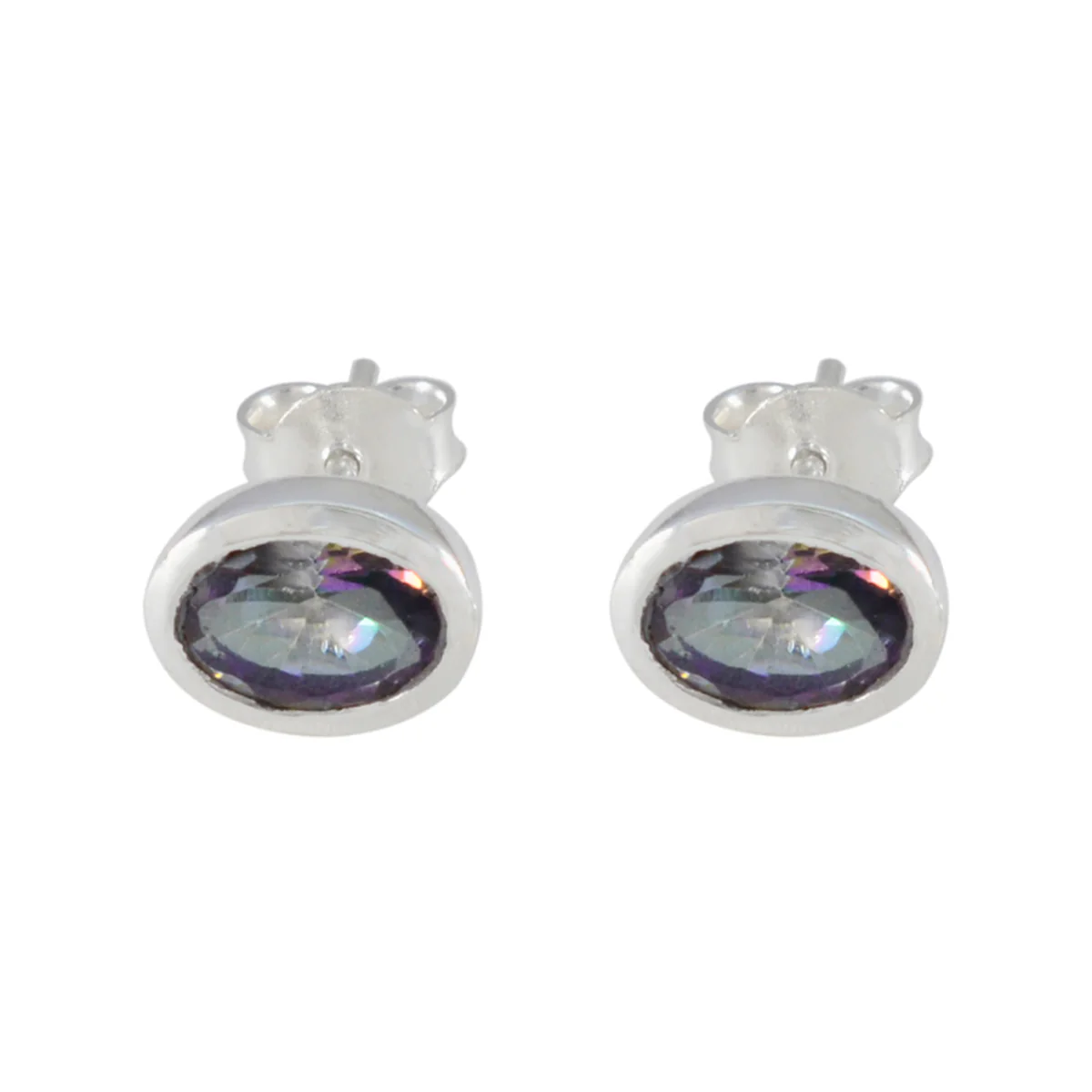 Mystic Quartz French Mei Solitaire Stud multicolor 92.5 Silver Earring